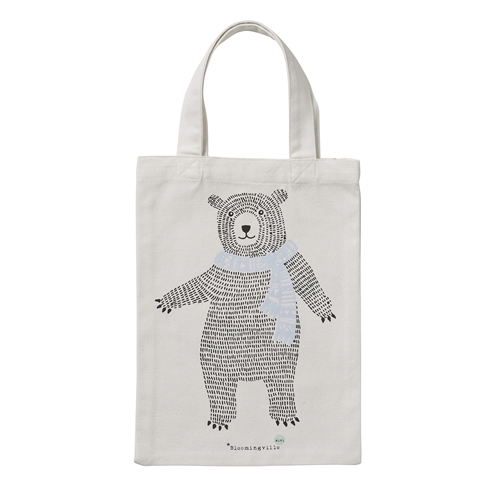 Borsetta in cotone con manici Orso