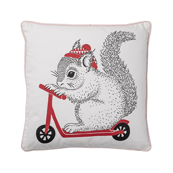 Cuscino XL scoiattolo su monopattino