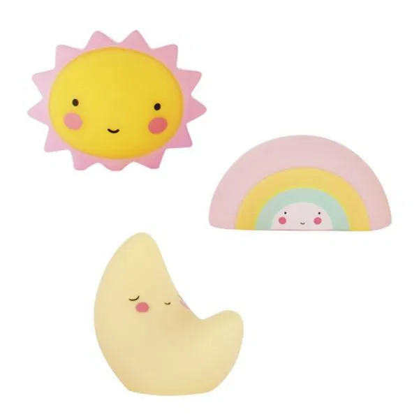 Mini figurine sole-luna-arcobaleno